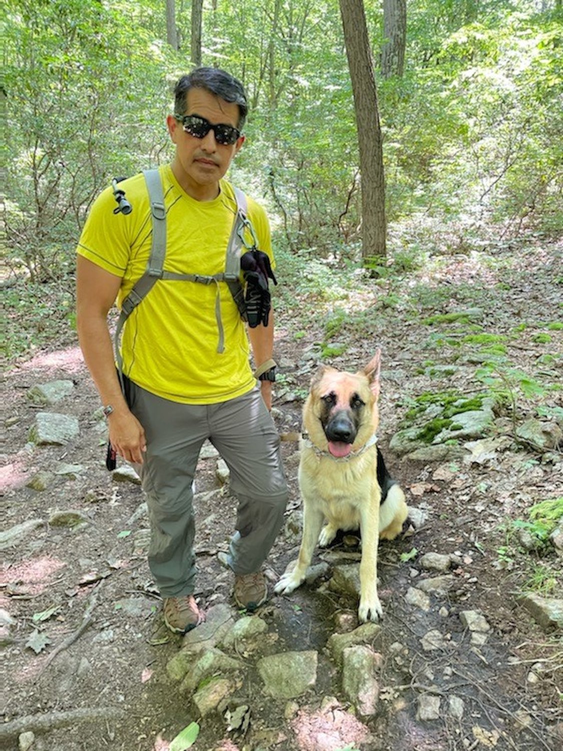 Eduardo Avila and his Wounded Warrior service dog, Raider